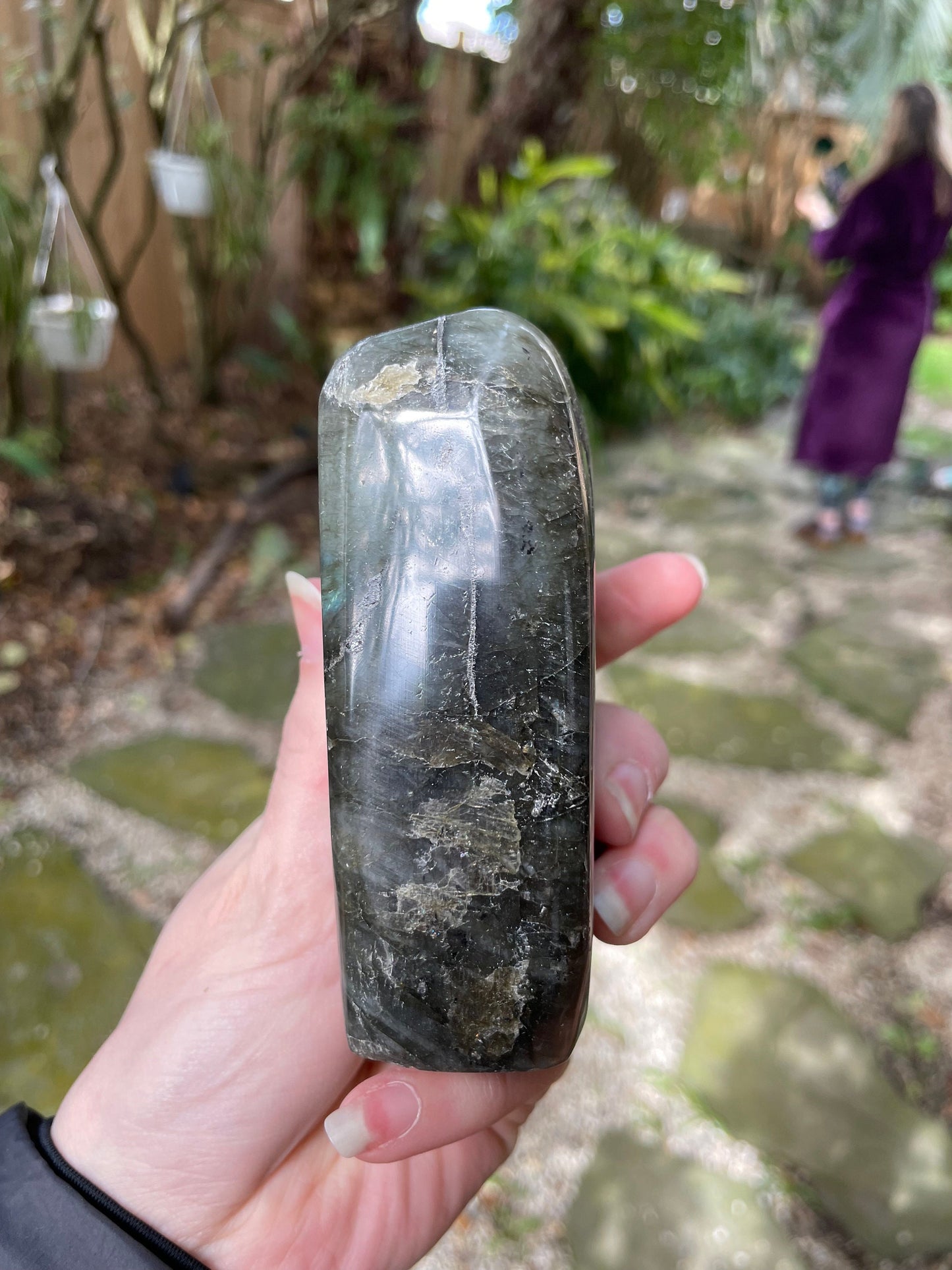 Large Polished Labradorite Freestanding Display Stone 600g 1lb 5.1o From Madagascar Great Flash!