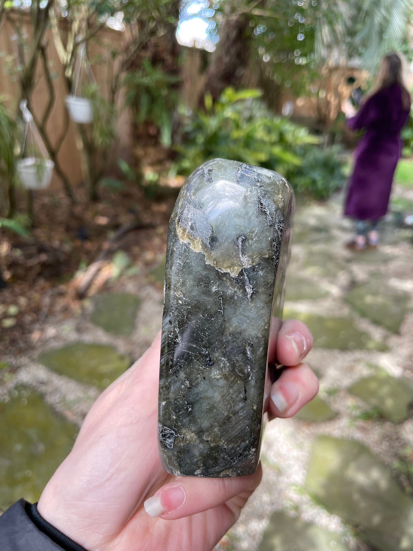 Large Polished Labradorite Freestanding Display Stone 600g 1lb 5.1o From Madagascar Great Flash!