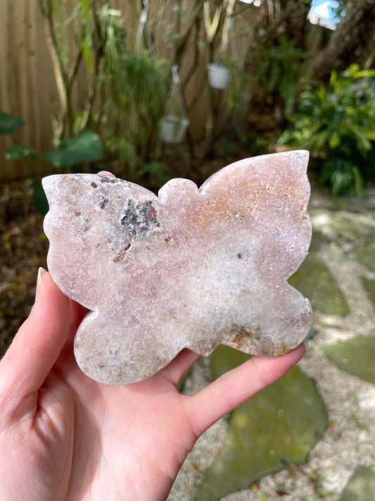 Pink Amethyst Polished Butterfly Specimen from Brazil 355g Mineral