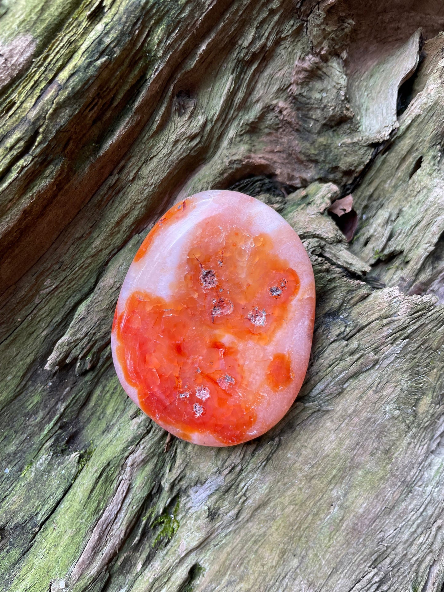 Carnelian Palm Stone Specimen 126.4g Specimen From Madagascar