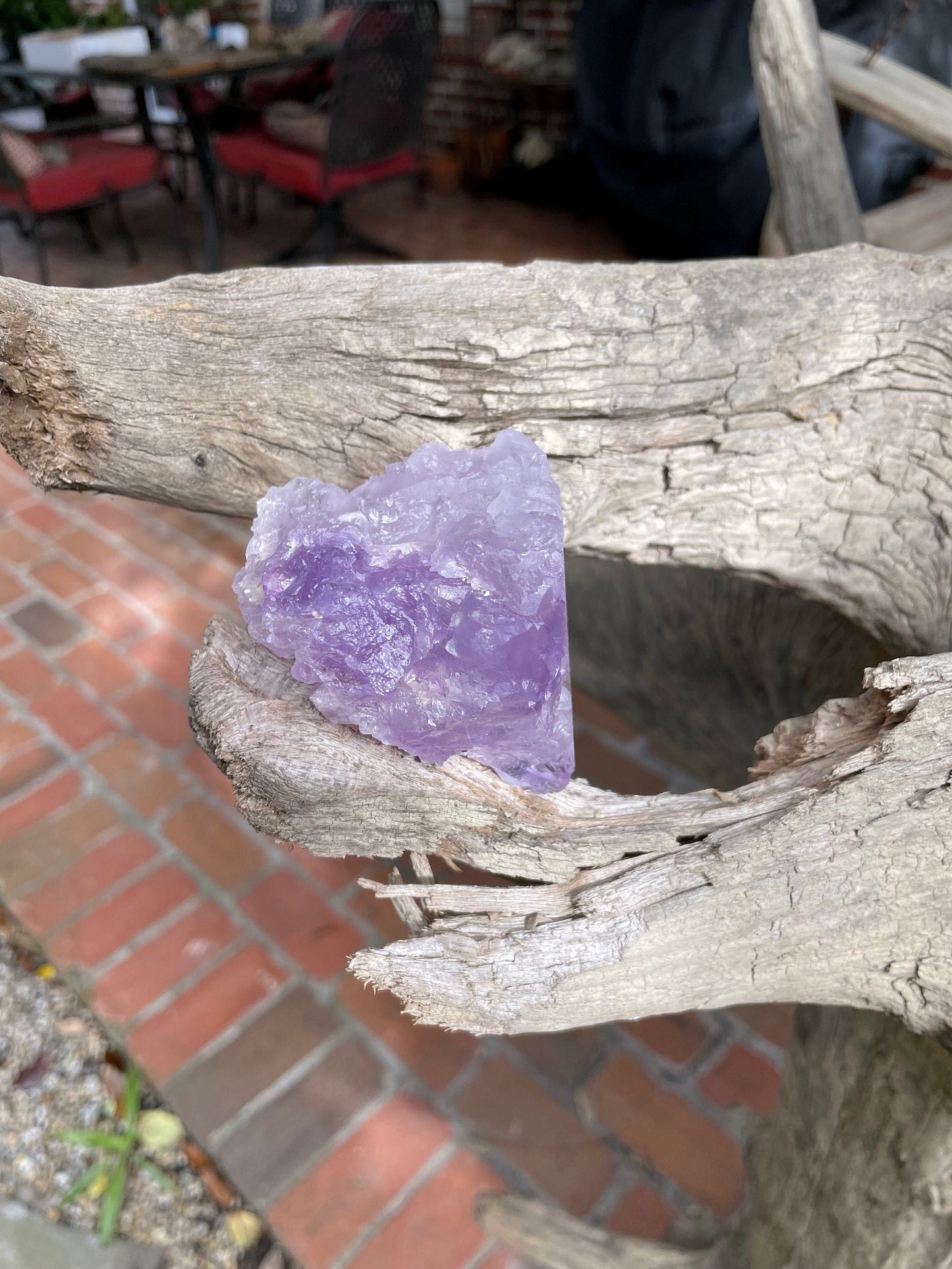 Etched Bi-Color Amethyst Quartz Specimen 183.9g From Santo Se, Bahia, Brazil Mineral Crystal