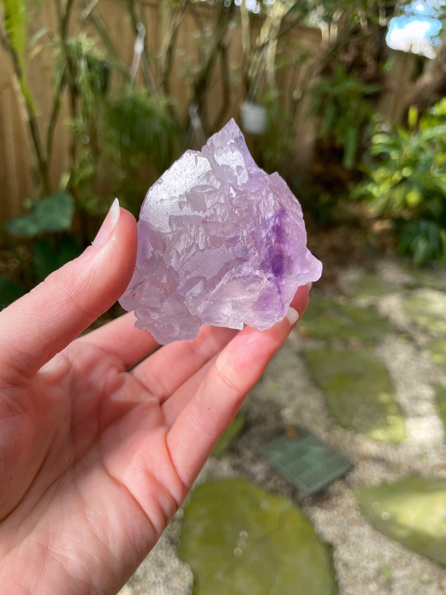 Etched Bi-Color Amethyst Quartz Specimen 183.9g From Santo Se, Bahia, Brazil Mineral Crystal