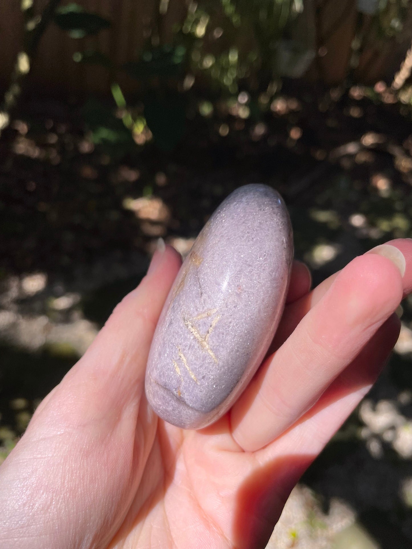 Purple Lepidolite Palm Stone Specimen 210g From Madagascar Mineral Crystal