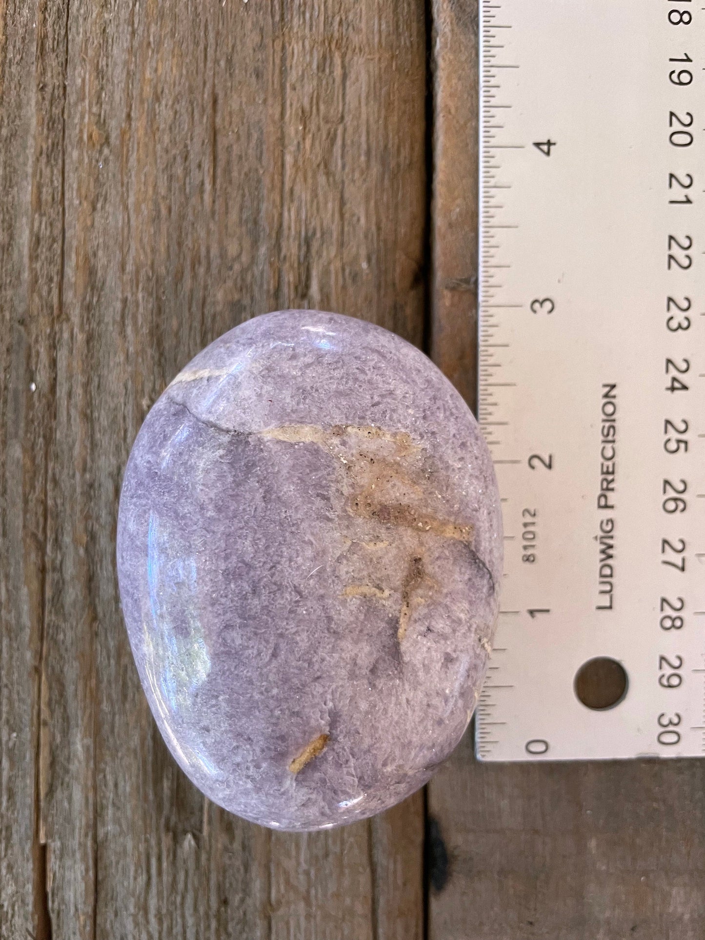 Purple Lepidolite Palm Stone Specimen 210g From Madagascar Mineral Crystal