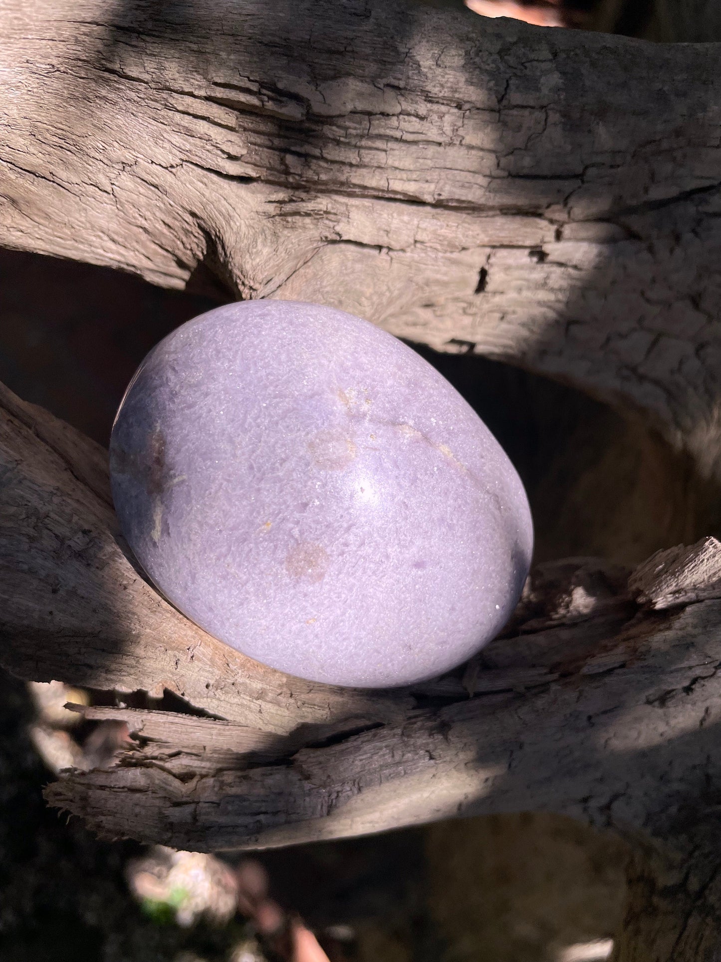 Purple Lepidolite Palm Stone Specimen 210g From Madagascar Mineral Crystal