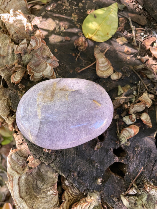 Purple Lepidolite Palm Stone Specimen 210g From Madagascar Mineral Crystal