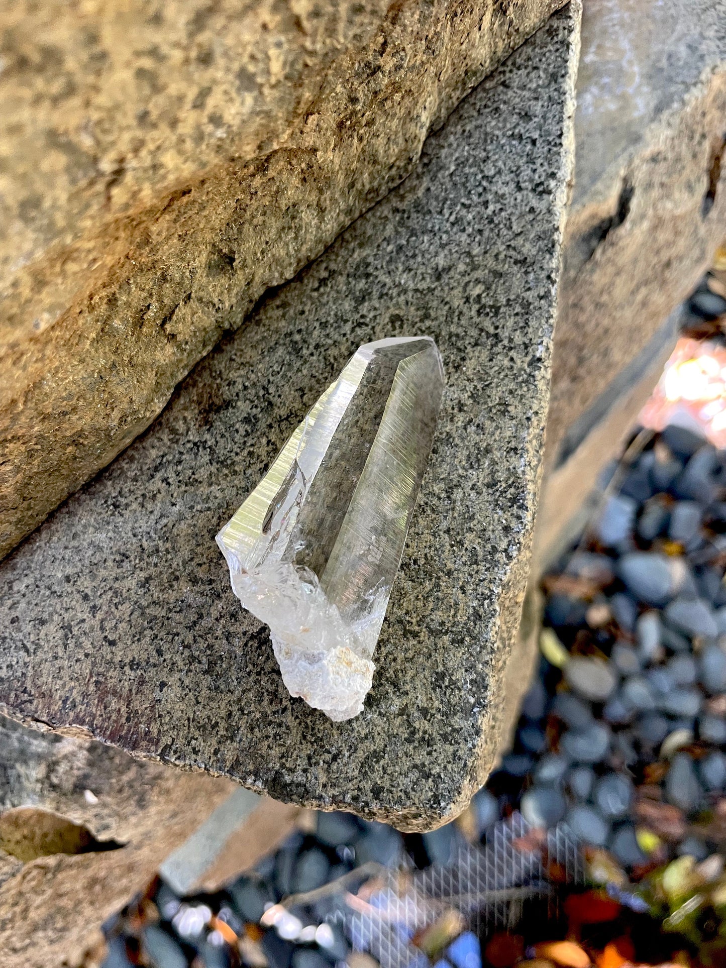 Stunning Columbian Lemurian Optical Quartz Point with Phantom Specimen 47.3g Mineral Crystal