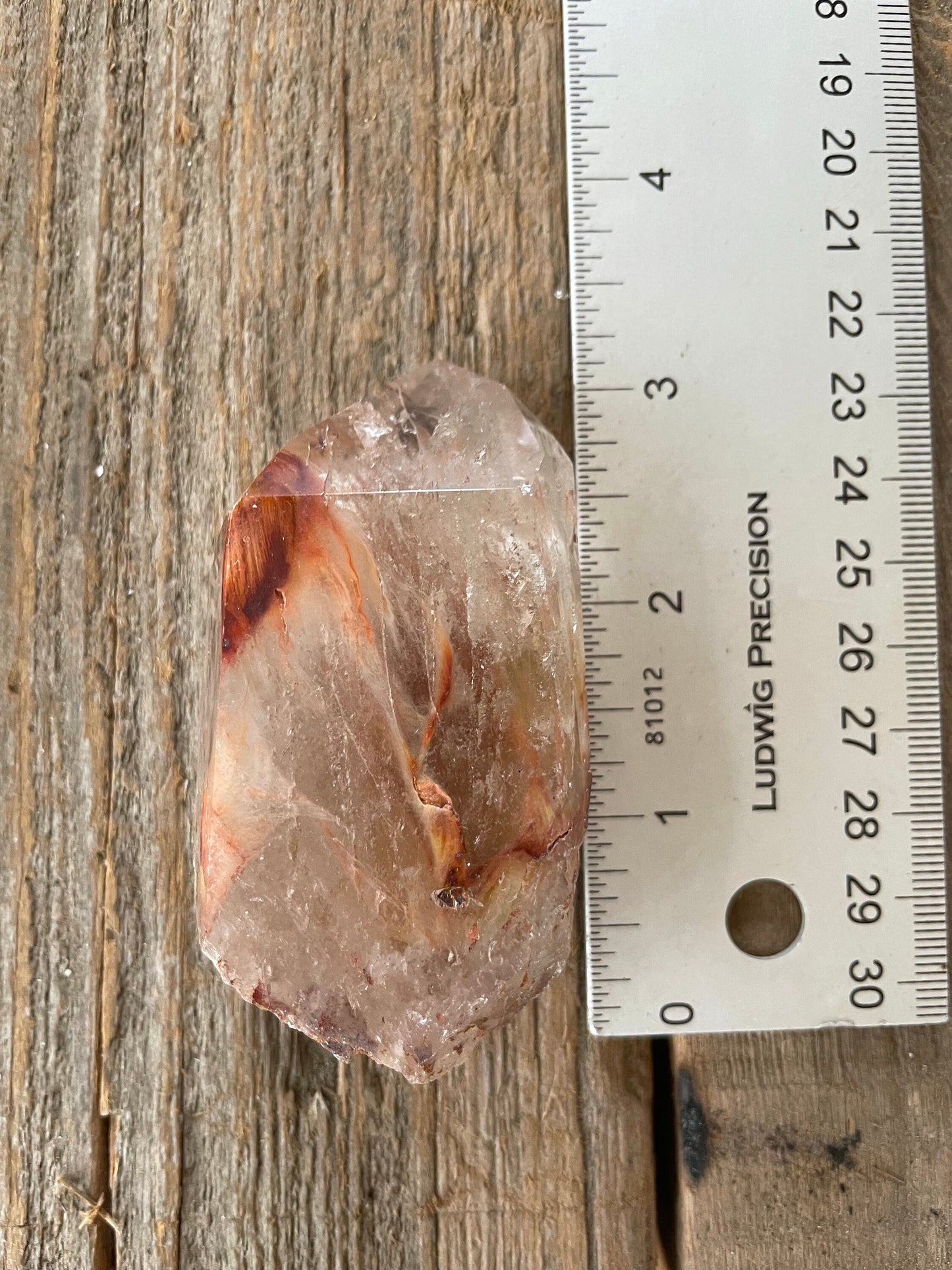 Rare Amphibole/Angel Phantom Quartz polished specimen 107.4g Crystal Mineral