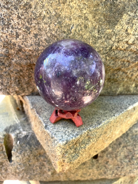 Polished Lepidolite Sphere From Madagascar 556g 1lb 3.6oz Specimen 74mm 2.8"