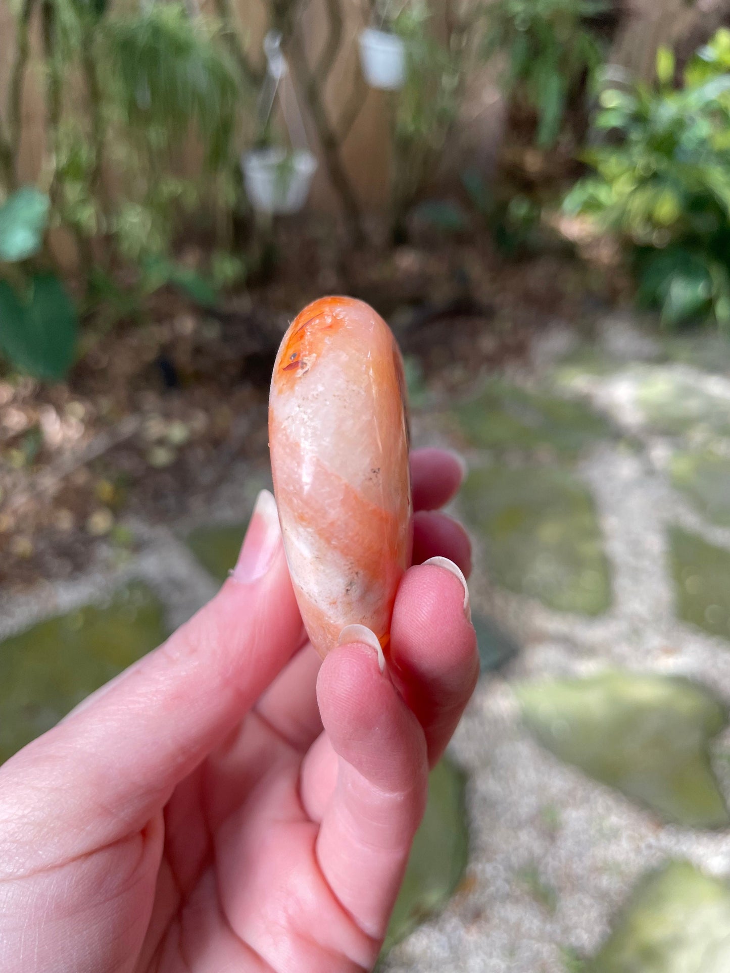 Carnelian Palm Stone Specimen 126.4g Specimen From Madagascar