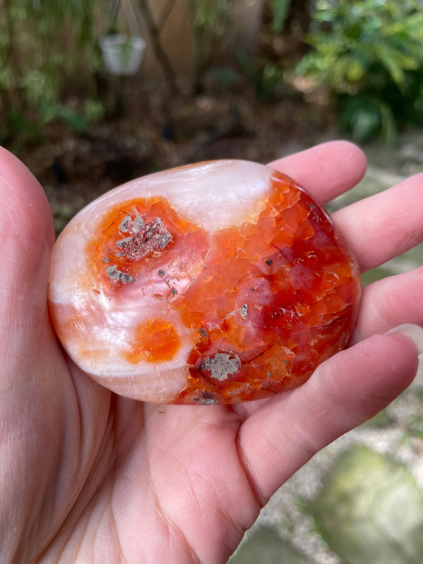 Carnelian Palm Stone Specimen 126.4g Specimen From Madagascar