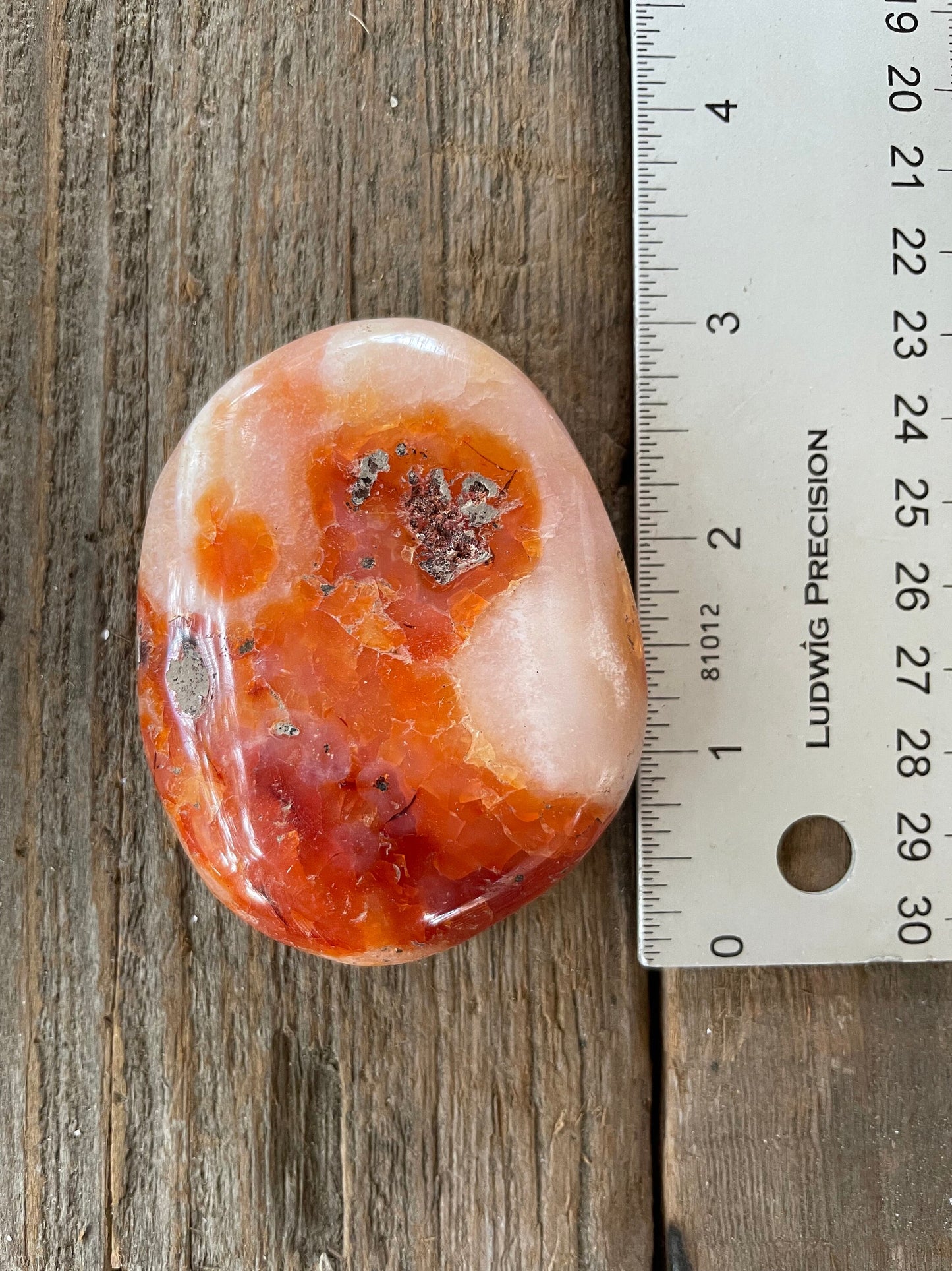 Carnelian Palm Stone Specimen 126.4g Specimen From Madagascar