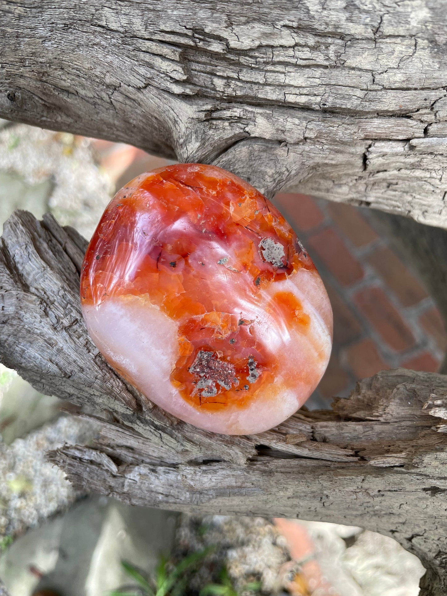 Carnelian Palm Stone Specimen 126.4g Specimen From Madagascar