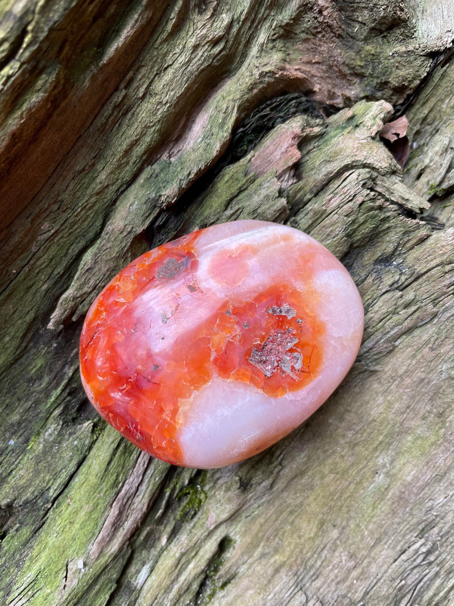 Carnelian Palm Stone Specimen 126.4g Specimen From Madagascar