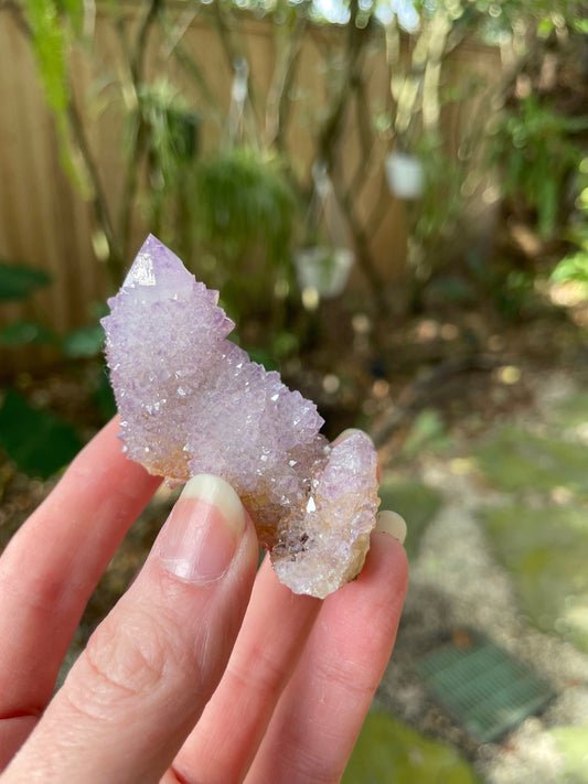 Amethyst Spirit Quartz Point cluster With Iron Specimen 53.6g From Mpumalanga South Africa