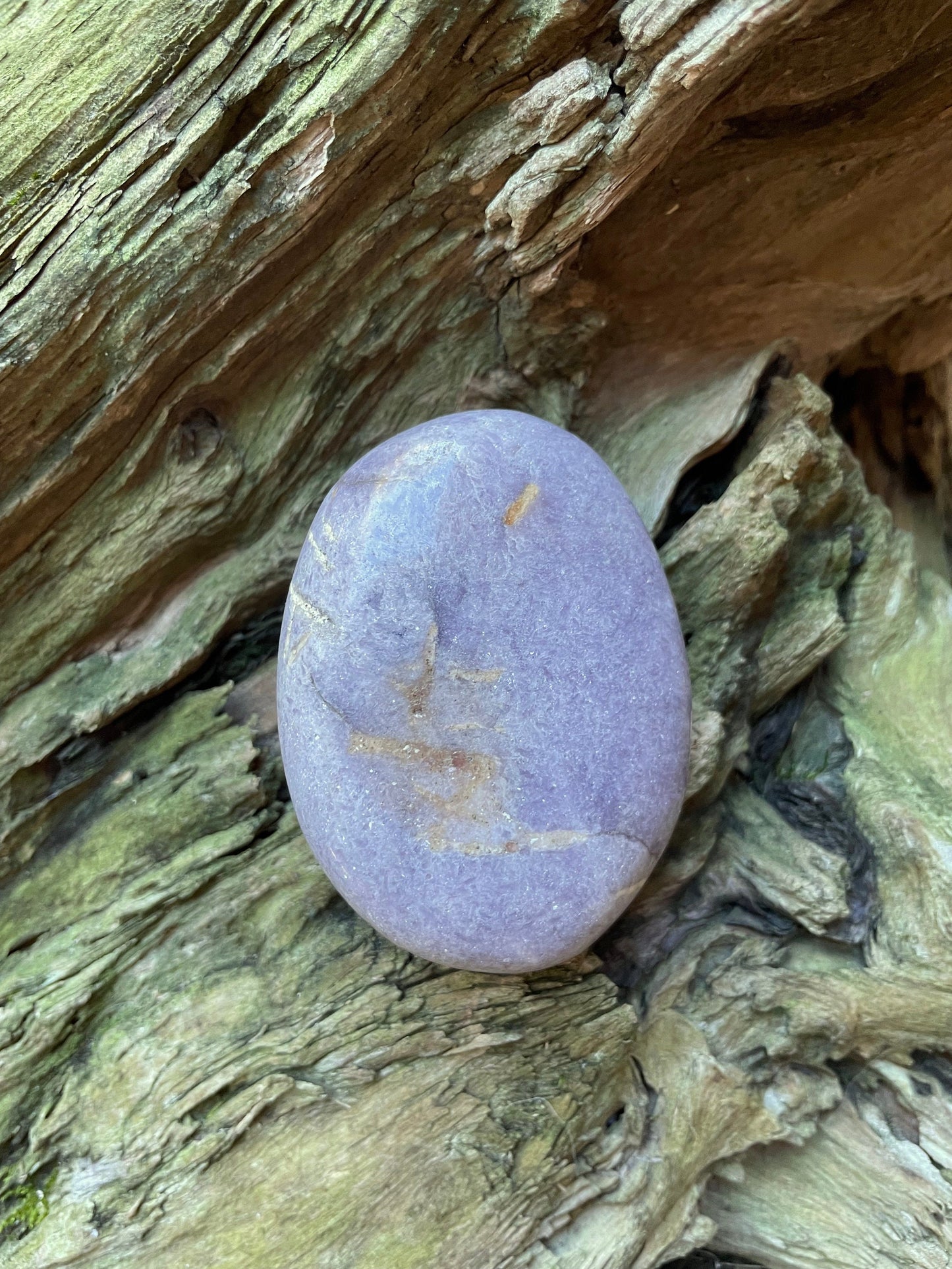 Purple Lepidolite Palm Stone Specimen 210g From Madagascar Mineral Crystal