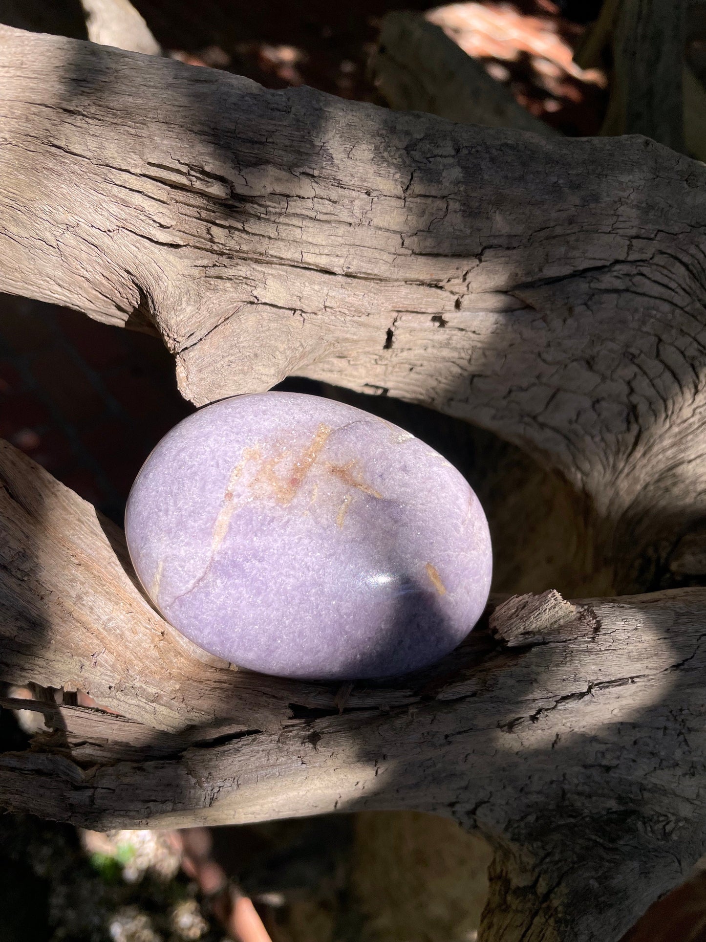 Purple Lepidolite Palm Stone Specimen 210g From Madagascar Mineral Crystal