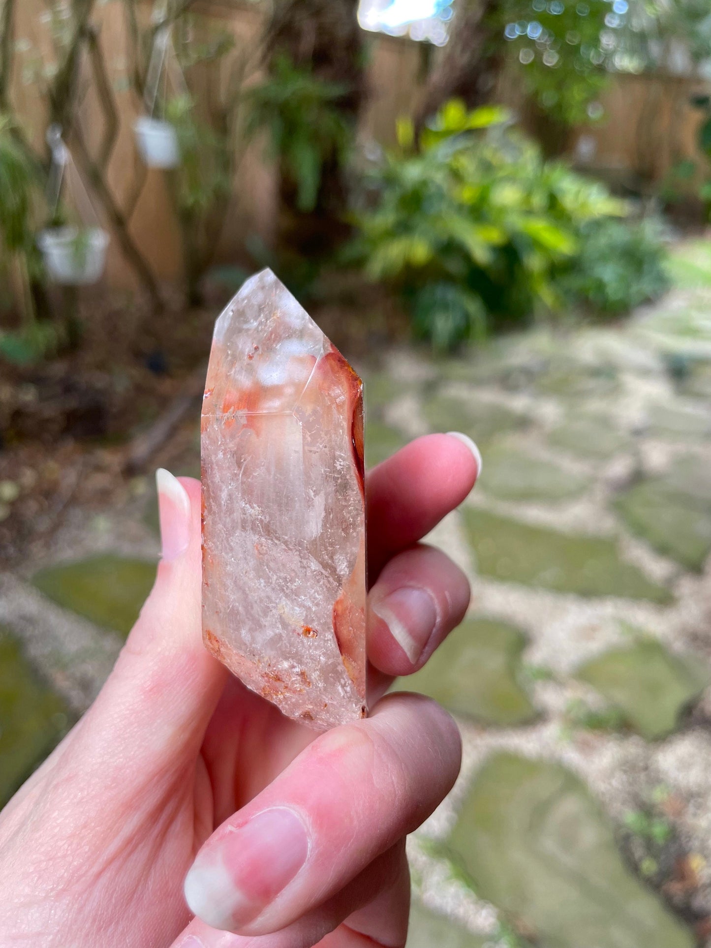 Rare Amphibole/Angel Phantom Quartz polished specimen 107.4g Crystal Mineral