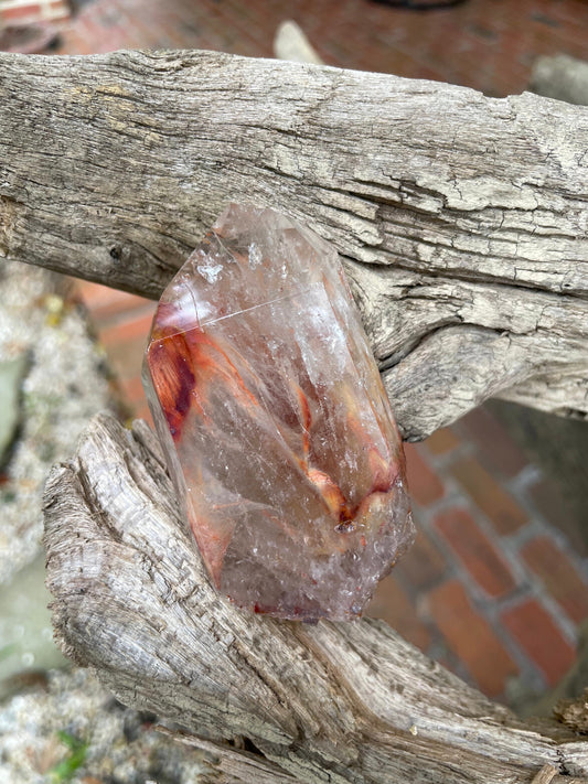 Rare Amphibole/Angel Phantom Quartz polished specimen 107.4g Crystal Mineral