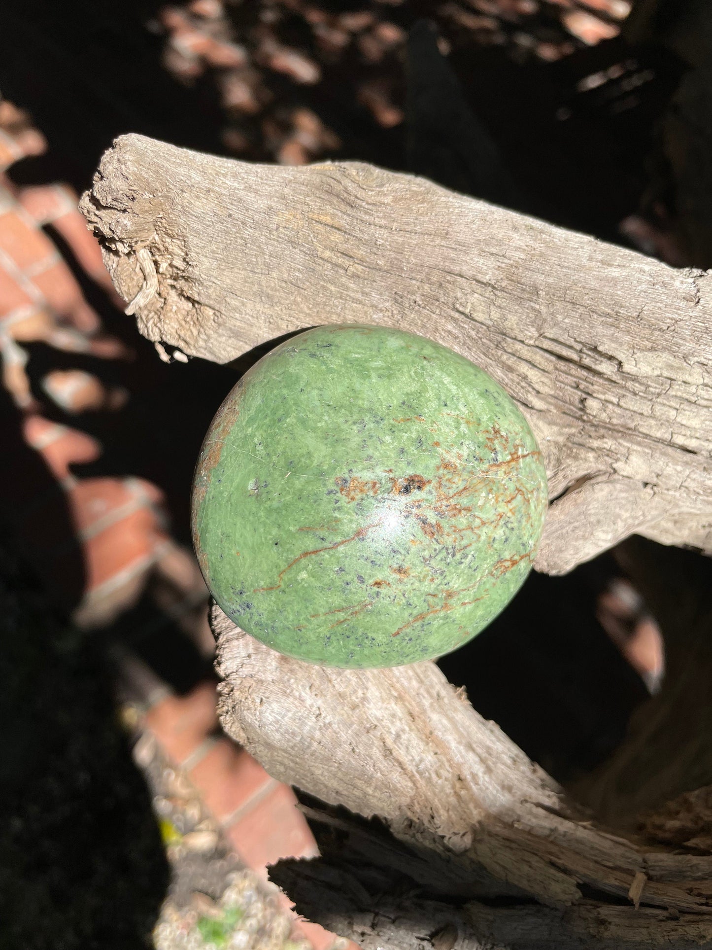 Polished Green Chrysocolla Palm Stone From Madagascar, Specimen 204.9g