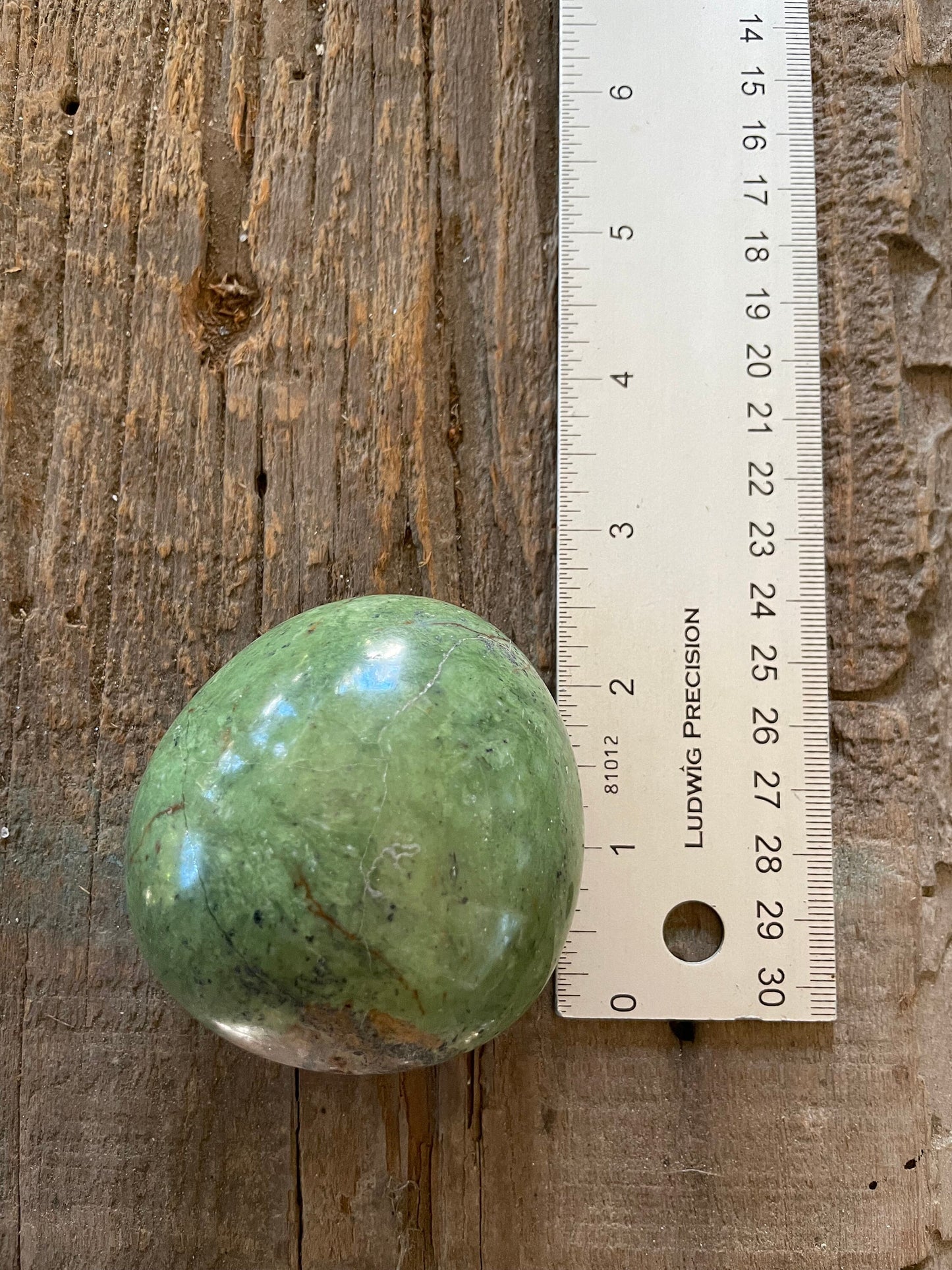 Polished Green Chrysocolla Palm Stone From Madagascar, Specimen 204.9g