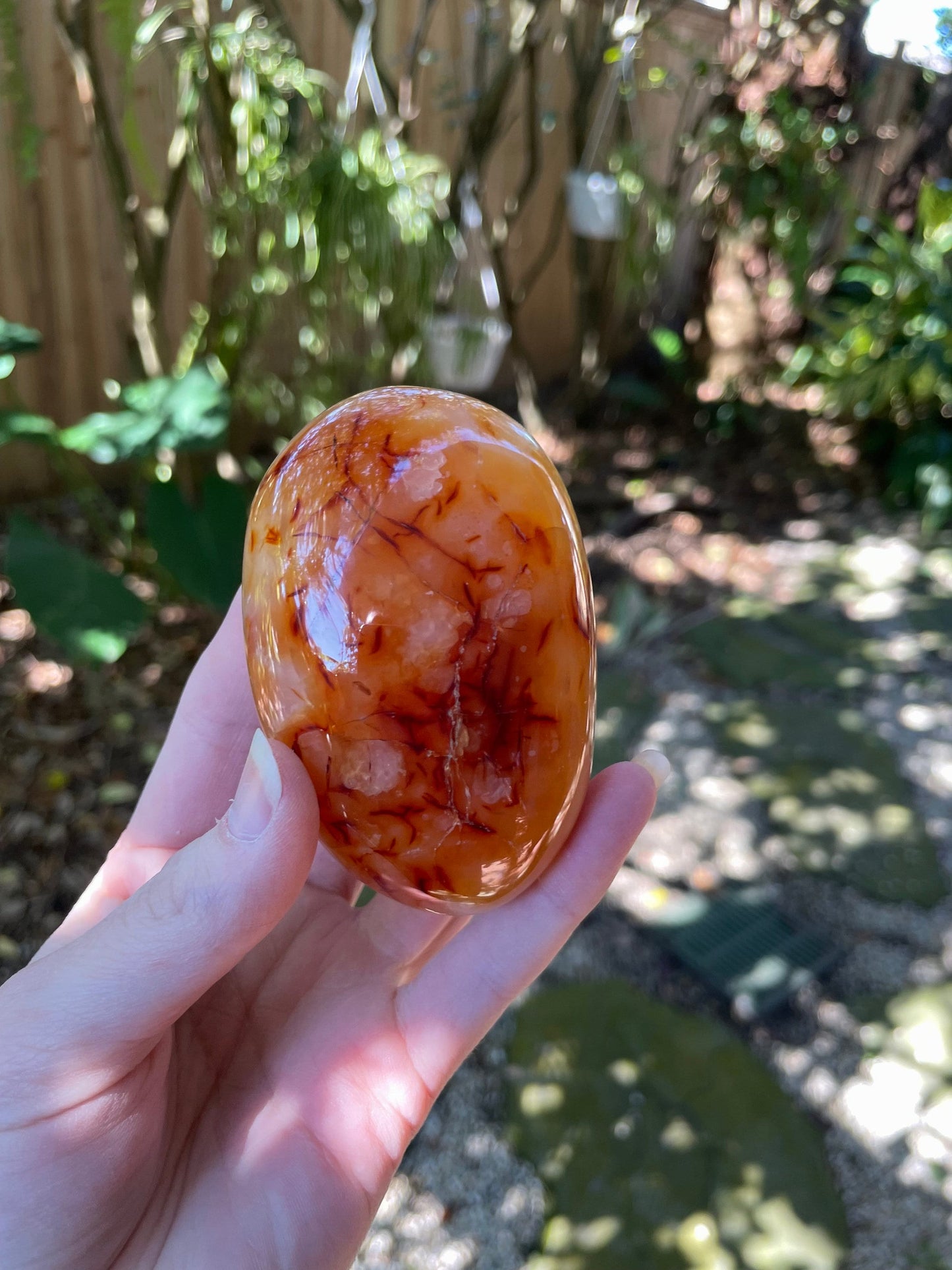 Carnelian Palm Stone/Gallete Specimen 251.5g From Madagascar