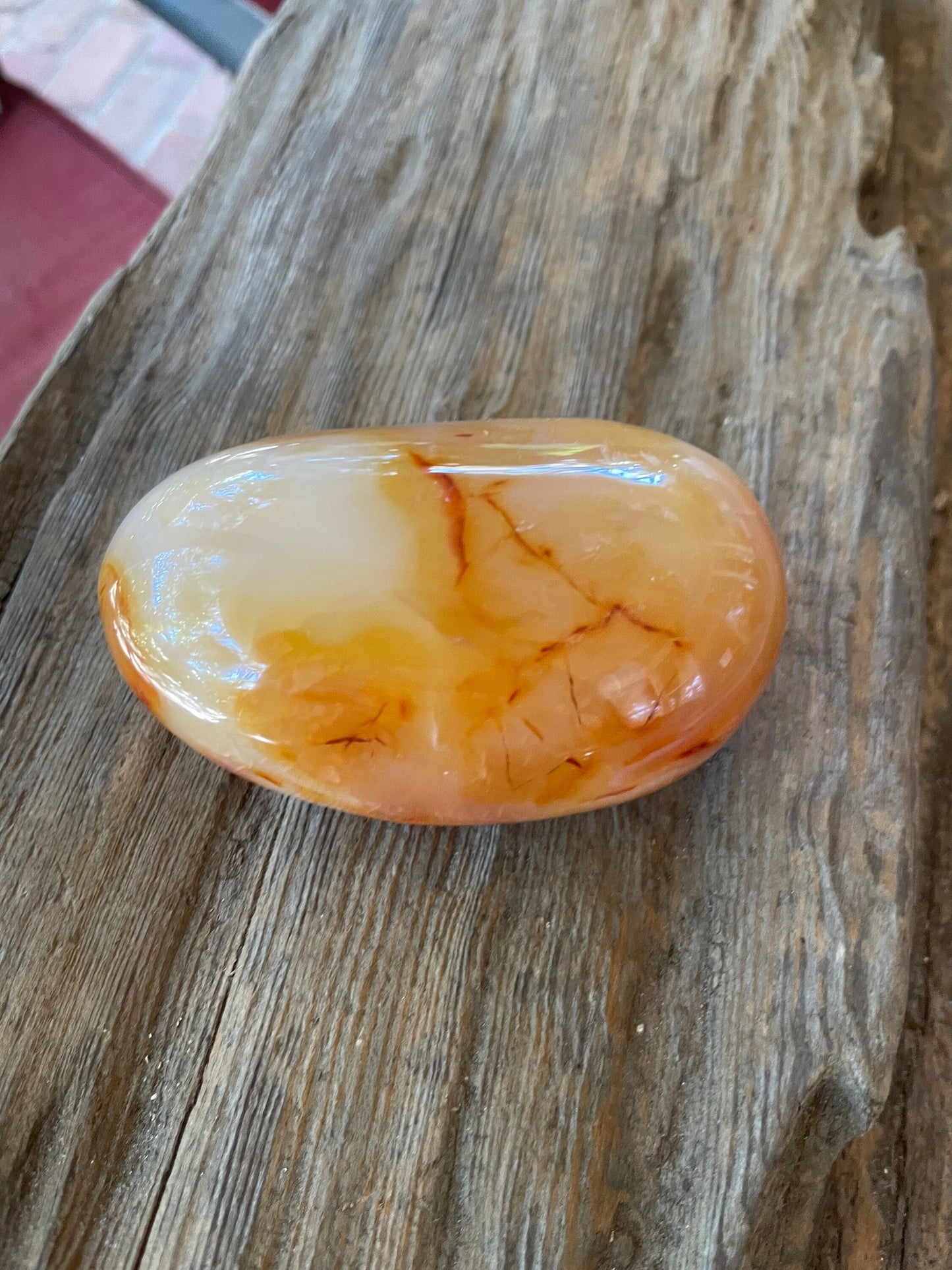 Carnelian Palm Stone/Gallete Specimen 251.5g From Madagascar