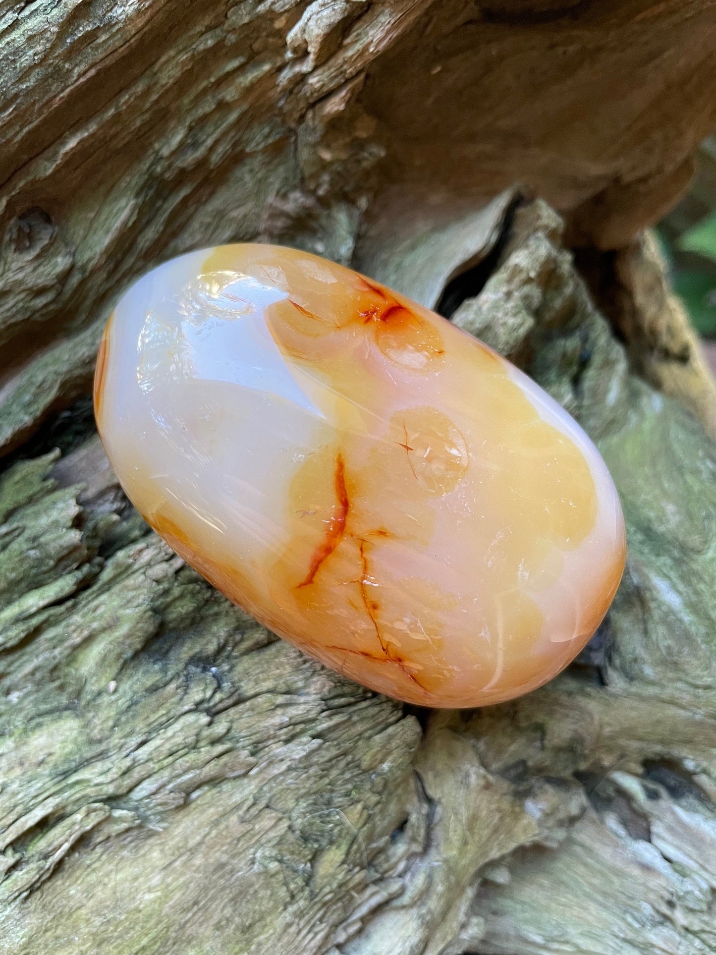 Carnelian Palm Stone/Gallete Specimen 251.5g From Madagascar