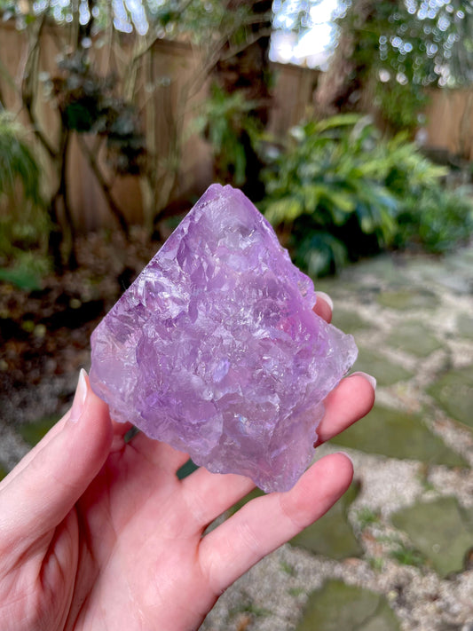 Etched Bi-Color Amethyst Quartz Specimen 240g From Santo Se, Bahia, Brazil Mineral Crystal