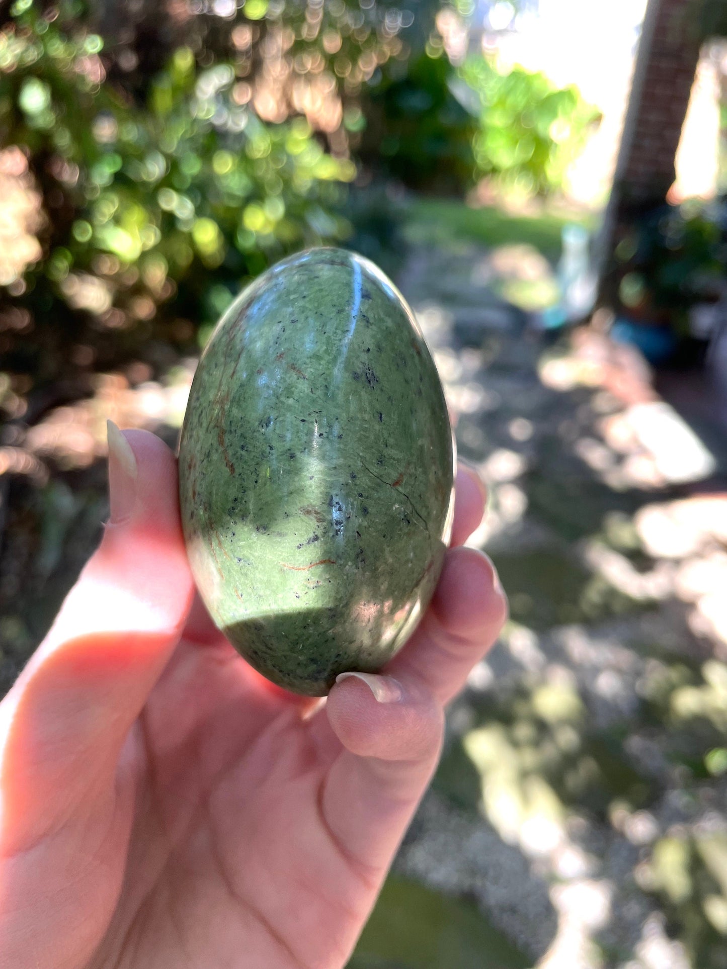 Polished Green Chrysocolla Palm Stone From Madagascar, Specimen 204.9g