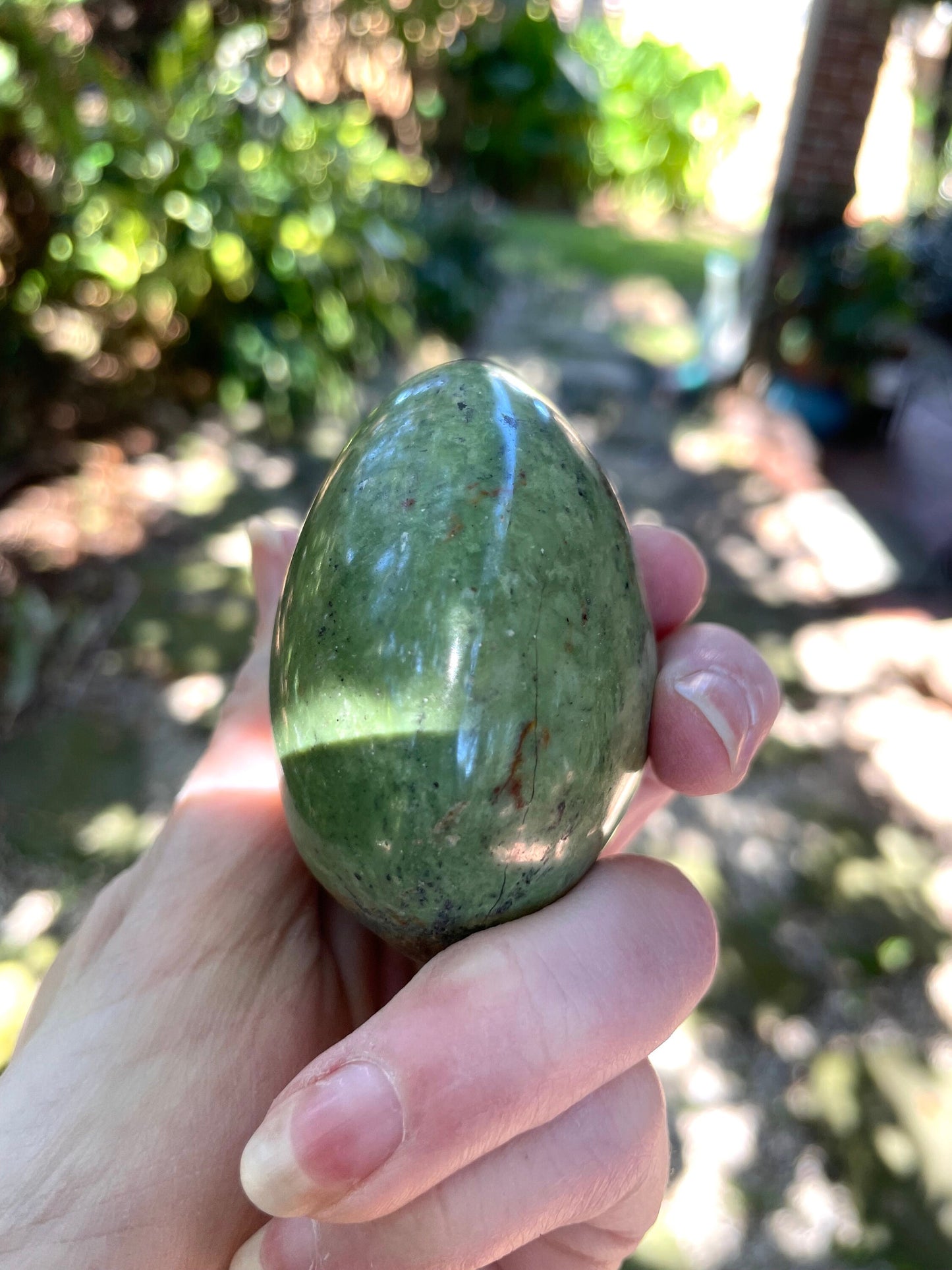 Polished Green Chrysocolla Palm Stone From Madagascar, Specimen 204.9g