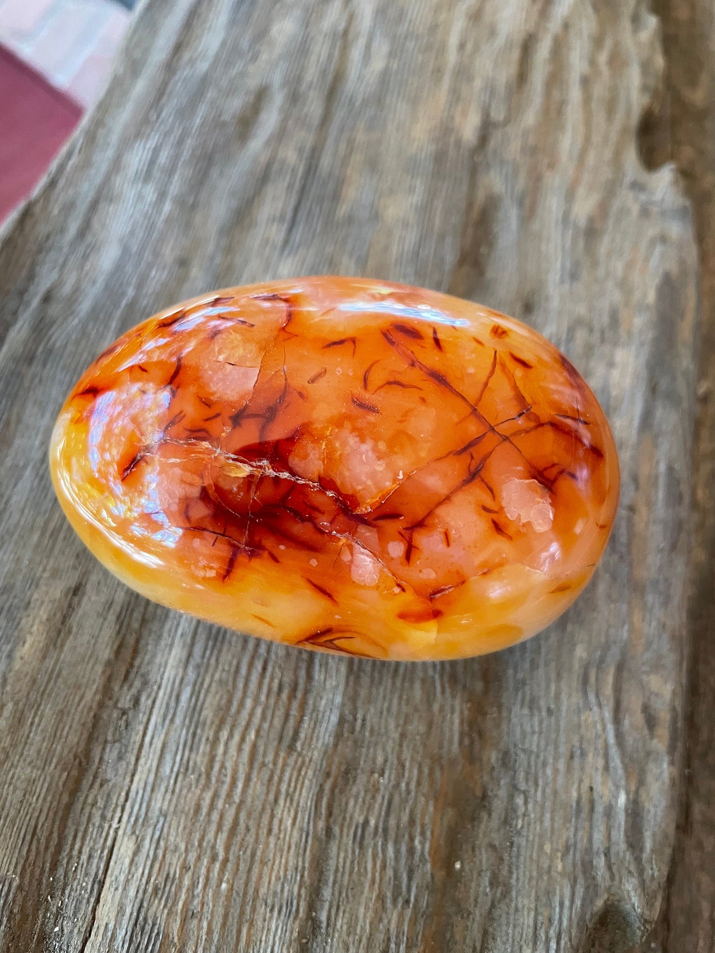 Carnelian Palm Stone/Gallete Specimen 251.5g From Madagascar