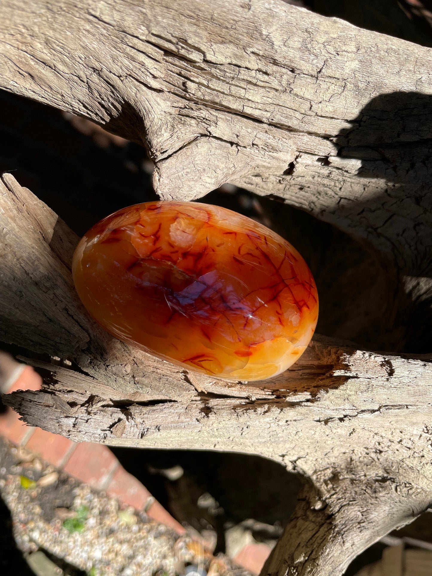 Carnelian Palm Stone/Gallete Specimen 251.5g From Madagascar