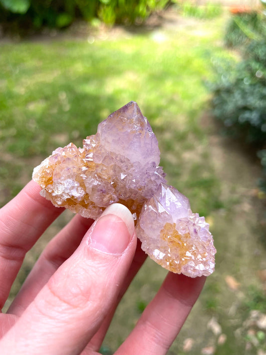 Amethyst w/Hematite Spirit Quartz Point Specimen 61.2g  From Mpumalanga South Africa