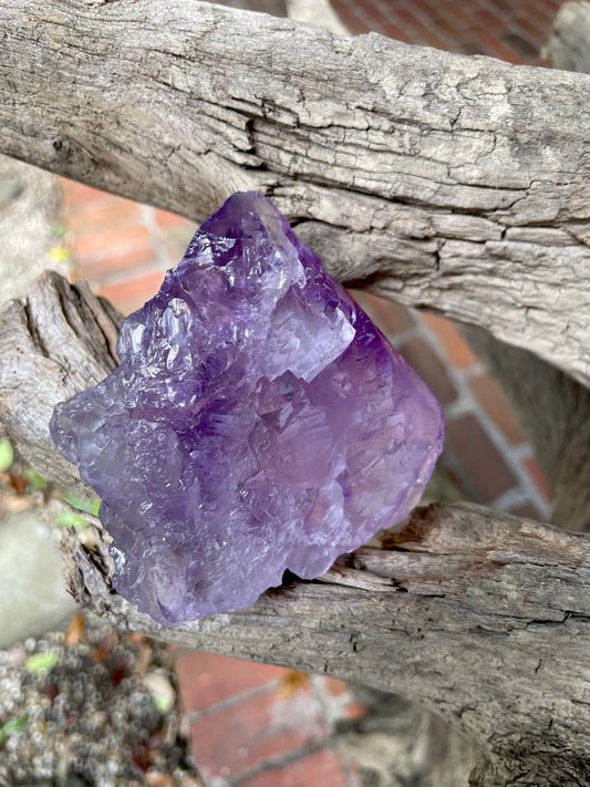 Etched Bi-Color Amethyst Quartz Specimen 240g From Santo Se, Bahia, Brazil Mineral Crystal