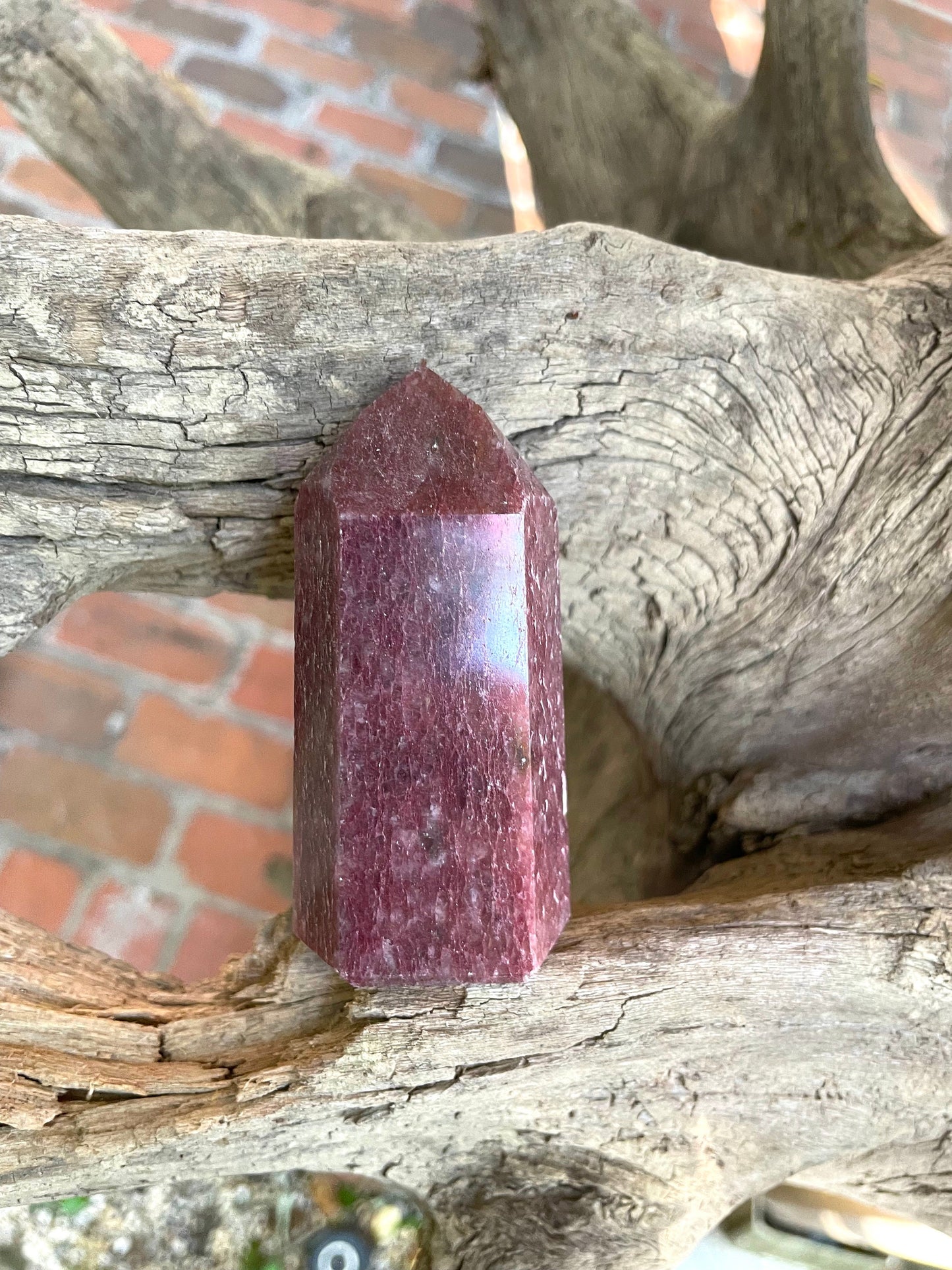 Red Aventurine/Hematite Included Quartz 172.4g Polished Point Specimen From Brazil