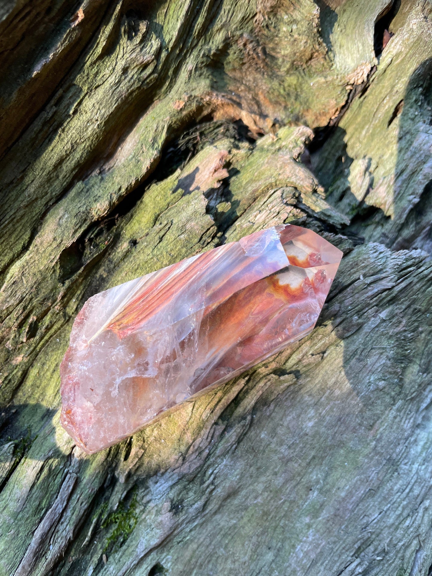 Rare Amphibole/Angel Phantom Quartz polished specimen 83.6g Crystal Mineral