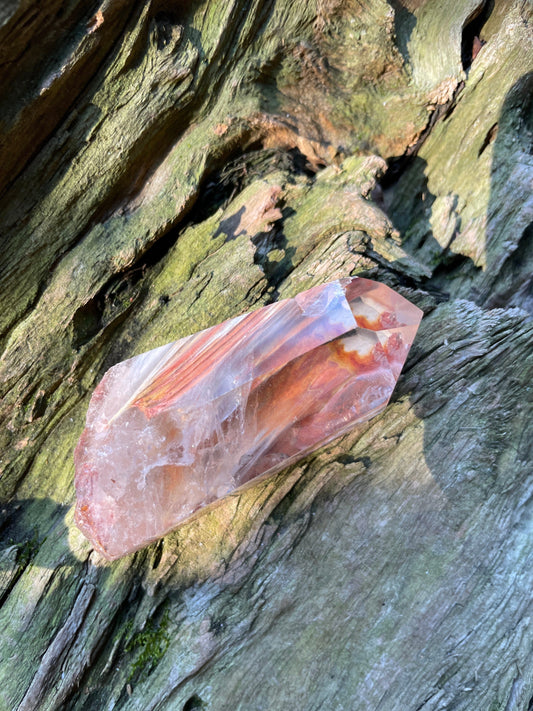 Rare Amphibole/Angel Phantom Quartz polished specimen 83.6g Crystal Mineral