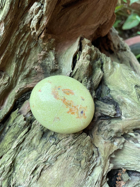 Polished Green Opal Palm Stone From Madagascar, Specimen 94g