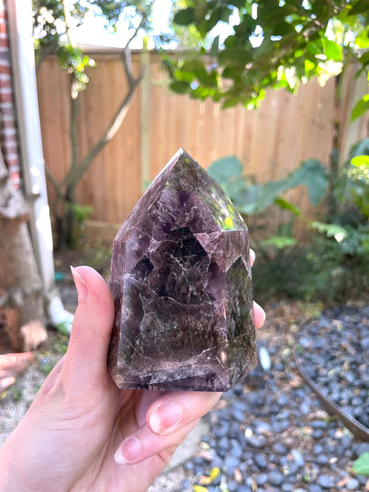 Polished Amethyst Super 7 Melody Stone Quartz Point 456g Specimen  From Minas Gerais Brazil