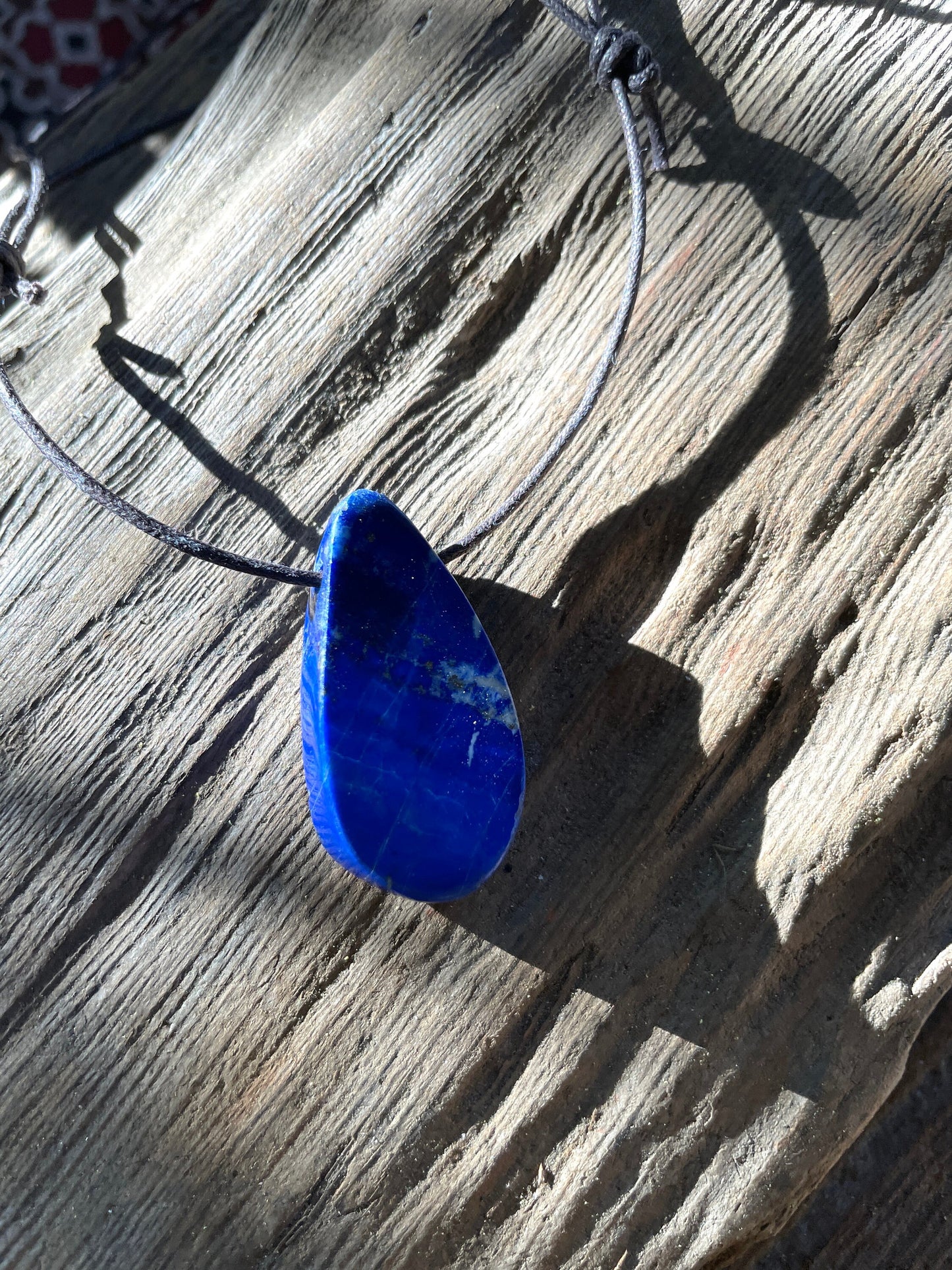 Half Polished and Hand Drilled Lapis Lazuli Pendant 44mm From Afghanistan Necklace