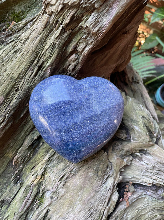 Large Beautiful Blue Polished Lazulite Heart From Madagascar 690g Specimen