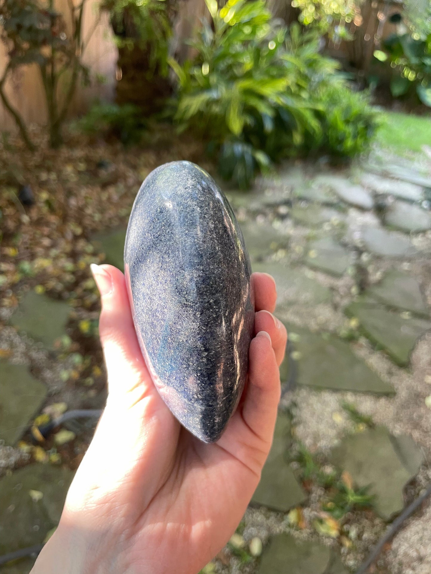 Large Beautiful Blue Polished Lazulite Heart From Madagascar 690g Specimen