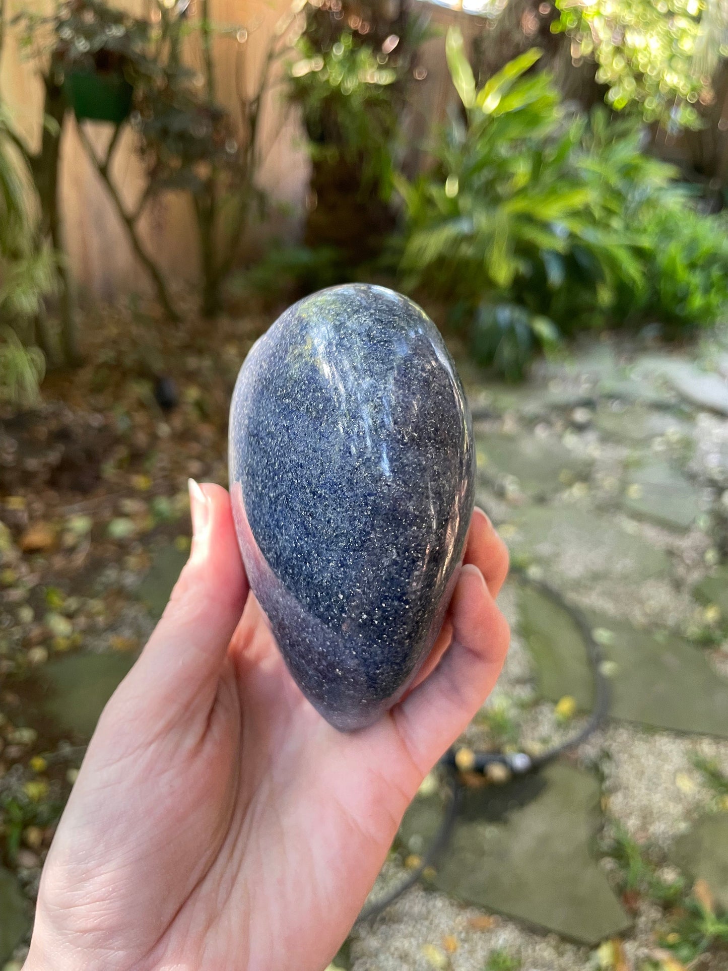 Large Beautiful Blue Polished Lazulite Heart From Madagascar 690g Specimen