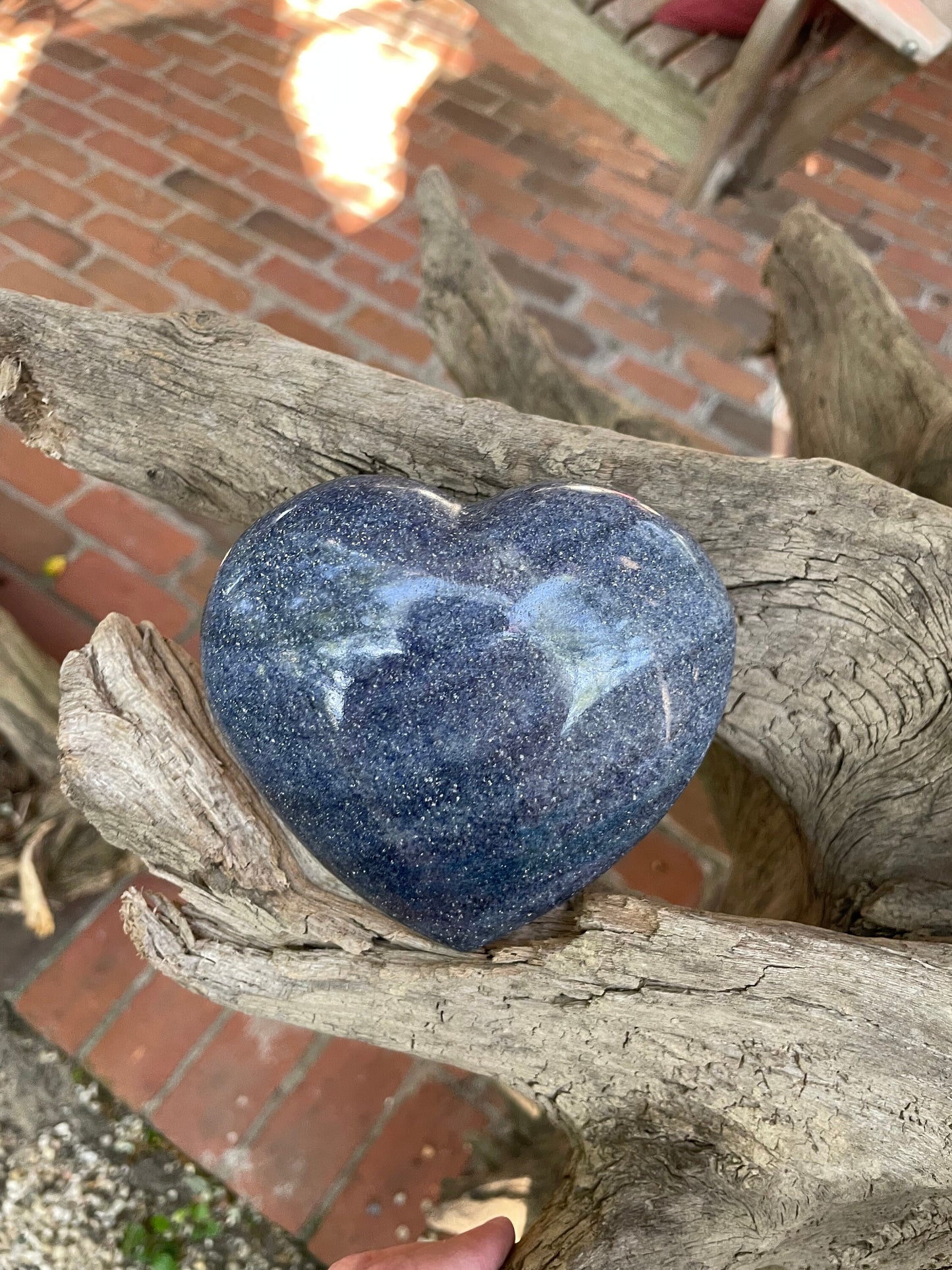 Large Beautiful Blue Polished Lazulite Heart From Madagascar 690g Specimen