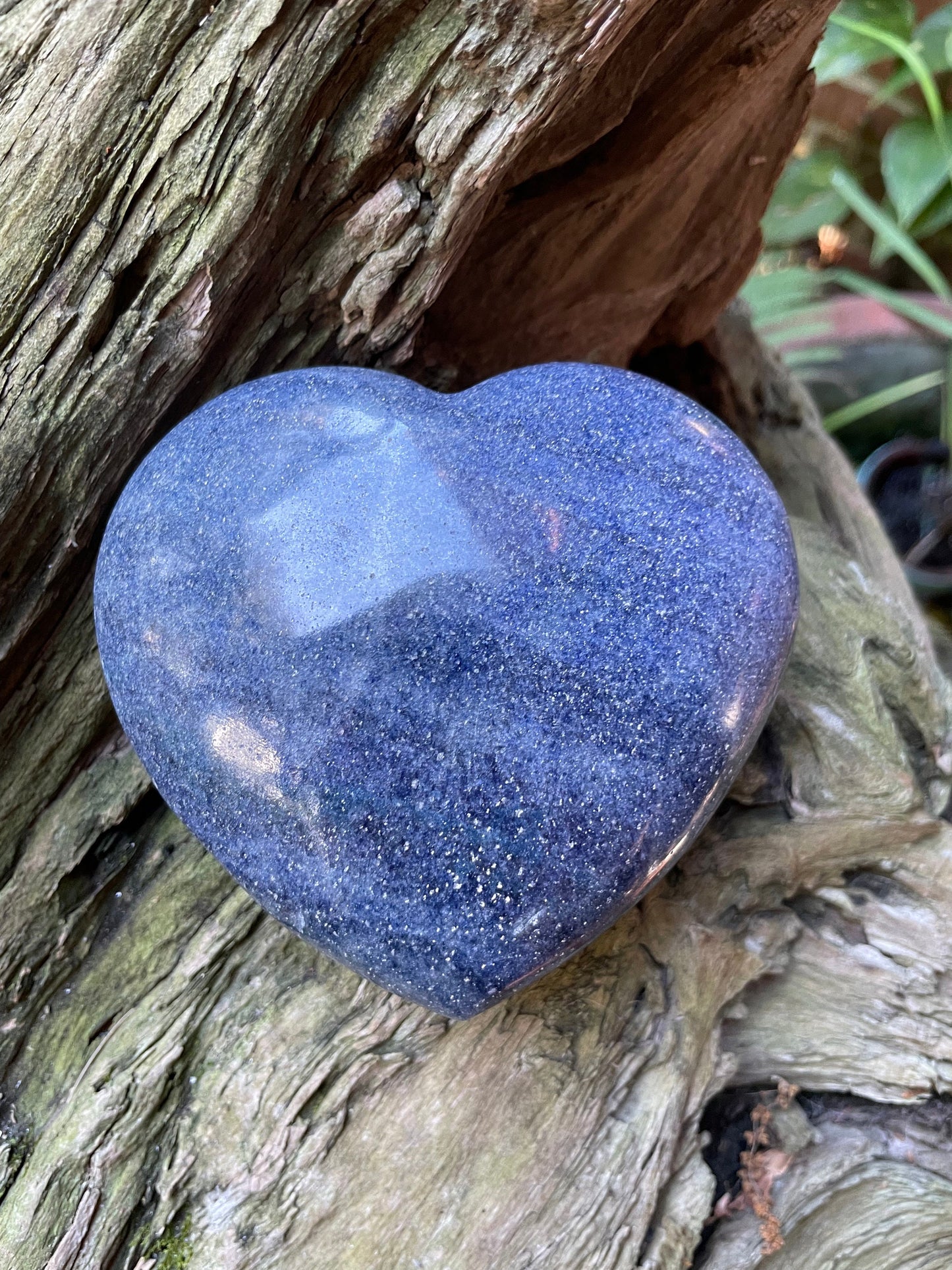 Large Beautiful Blue Polished Lazulite Heart From Madagascar 690g Specimen