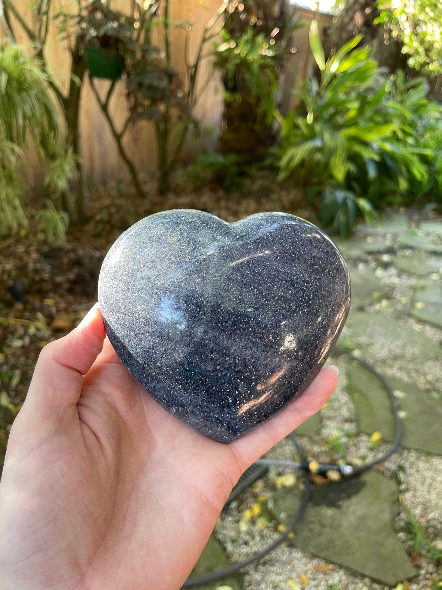 Large Beautiful Blue Polished Lazulite Heart From Madagascar 690g Specimen