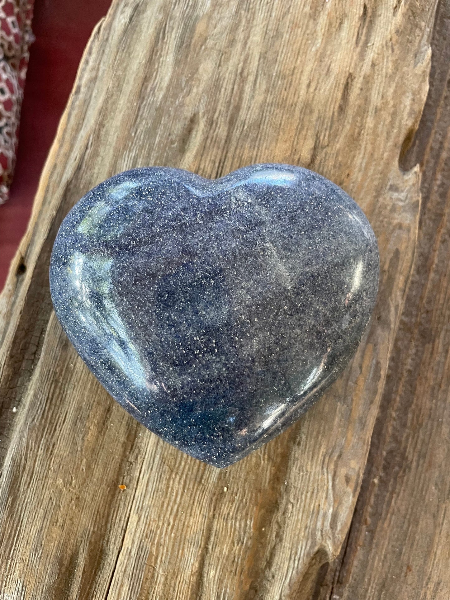 Large Beautiful Blue Polished Lazulite Heart From Madagascar 690g Specimen