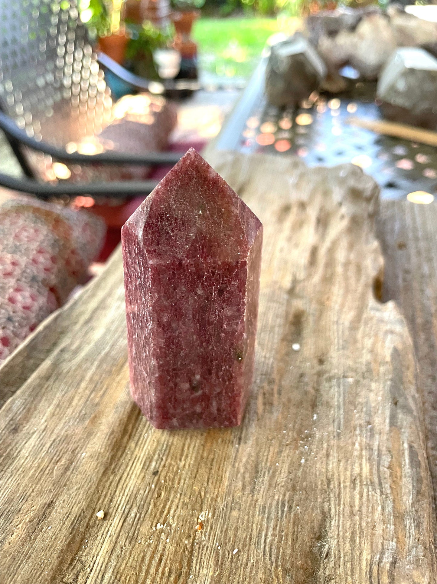 Red Aventurine/Hematite Included Quartz 172.4g Polished Point Specimen From Brazil