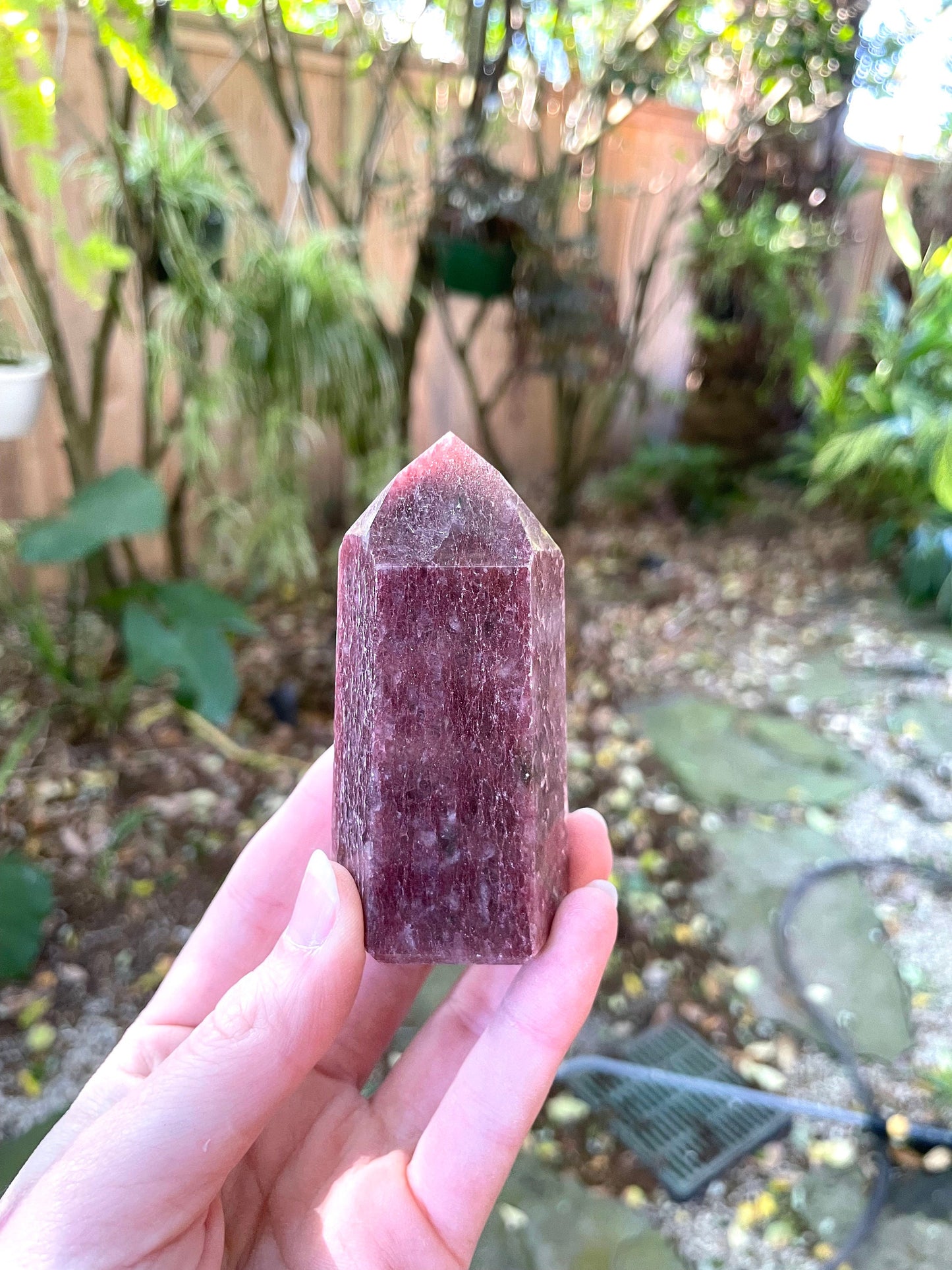 Red Aventurine/Hematite Included Quartz 172.4g Polished Point Specimen From Brazil